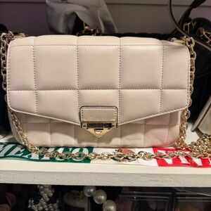 Michael Kors Cream Quilted Crossbody Bag